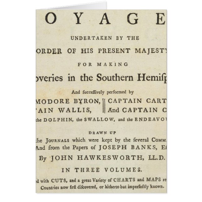 Titel Page Voyages of the Southern Hemisphäre (Vorne)