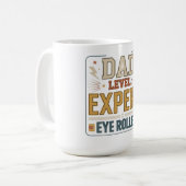 Titel  Papa-Level-Experte Augenroller Lustiger Vat Kaffeetasse (Vorderseite Links)