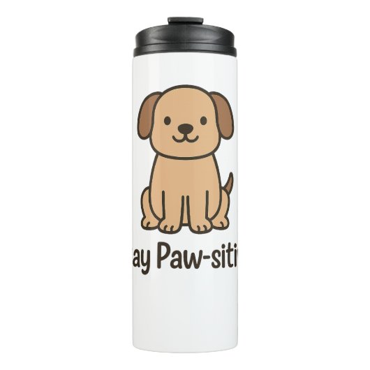 Titel: Paw-sitiv Bleibe - Niedliches Dog-Design mi Thermosbecher (Vorderseite)