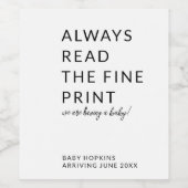 Titel: Personalisiert Editable Baby Announcement Weinetikett (Einzelnes Label)