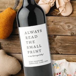 Titel: Personalisiert Editable Baby Announcement Weinetikett