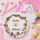 Titel: Personalisierte Blumenplatte - Bouchra Pappteller (Party)