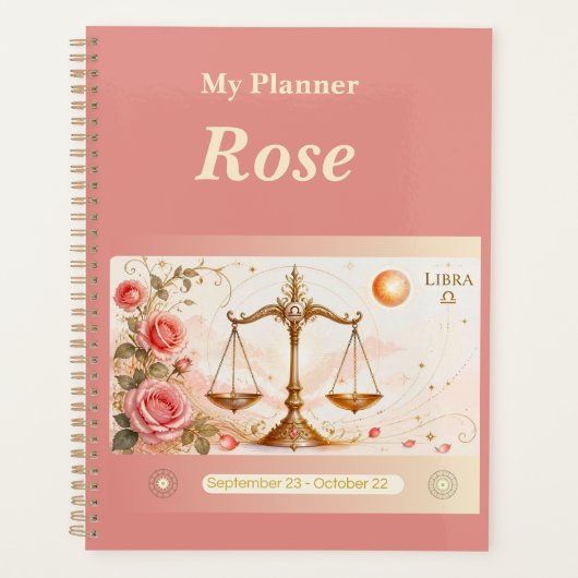 Titel: Personalisierter Libra-Sternzeichen-Planer Planer (Vorderseite)