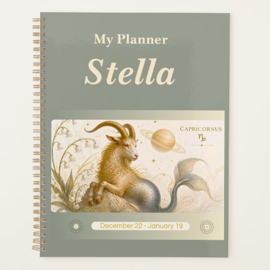 Titel: Personalisierter Steinbock-Sternzeichen-Pla Planer (Vorderseite)