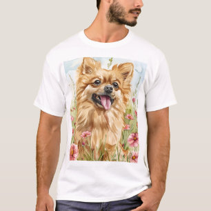 Titel: Pomeranian-Vater-Shirt – Wasserfarbe T-Shirt