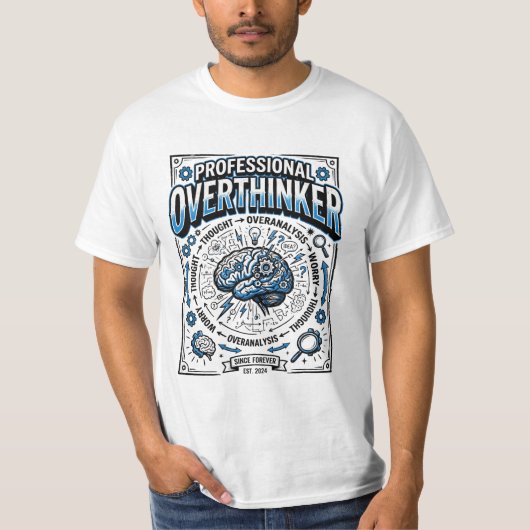 Titel: Professioneller Überdenker | Retro Anatomie T-Shirt (Vorderseite)