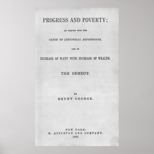 Titel "Progress and Poverty" Poster (Vorne)