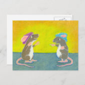 Titel: Ratten in Hats - Spaß alberner Happy Roden Postkarte (Vorne/Hinten)