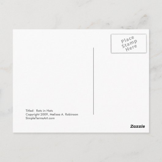 Titel:  Ratten in Hats - Spaß alberner Happy Roden Postkarte (Rückseite)