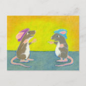 Titel:  Ratten in Hats - Spaß alberner Happy Roden Postkarte (Vorderseite)