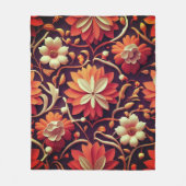 Titel: "Retro Bloom - Nahtloses Muster für Blumen Fleecedecke (Vorderseite)