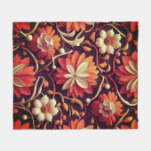 Titel: "Retro Bloom - Nahtloses Muster für Blumen Fleecedecke (Vorderseite (Horizontal))