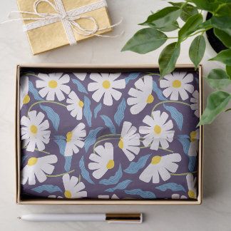 Titel Retro Groovy Floral Navy Geschäftspackaging Seidenpapier