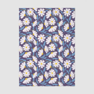 Titel Retro Groovy Floral Navy Geschäftspackaging Seidenpapier