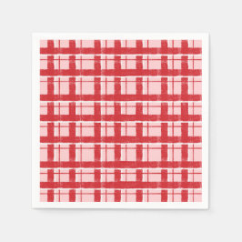 Titel  Rosa und rotes texturiertes Karomuster | Kl Serviette