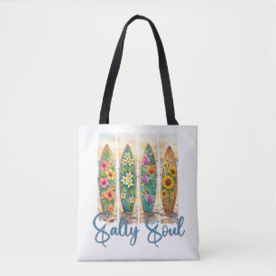 Titel: Salty Soul Tropische Florale Surfboards Tasche