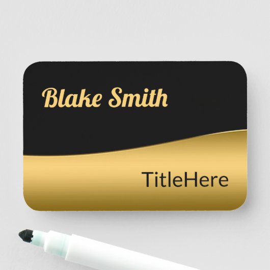 Titel "Schwarz" und "Gold" Namensschild (Beispiel)