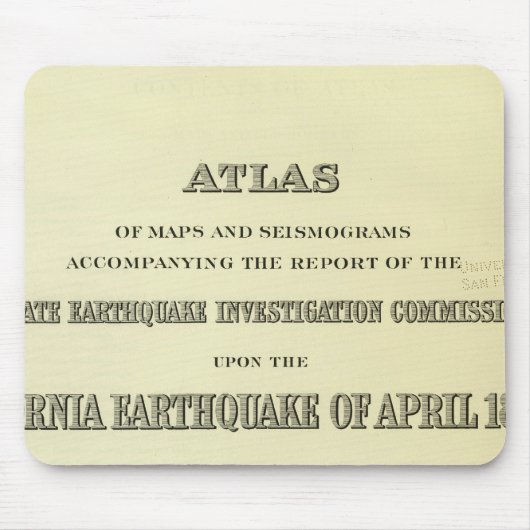 Titel Seite Atlas California Erdbeben Mousepad (Vorne)
