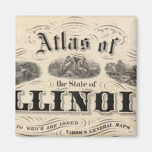Titel Seite Atlas des Staat Illinois Magnet