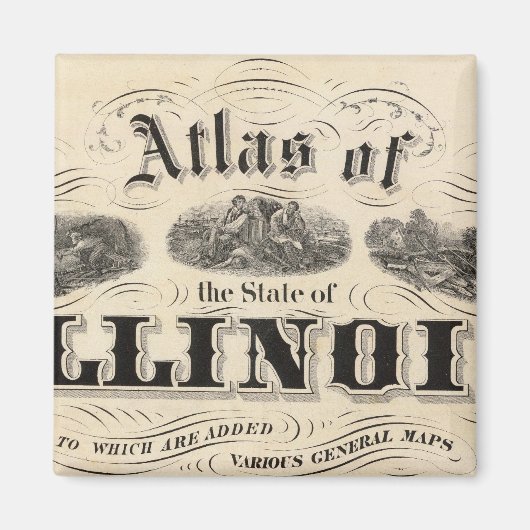 Titel Seite Atlas des Staat Illinois Magnet (Vorne)
