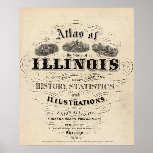 Titel Seite Atlas des Staat Illinois Poster (Vorne)
