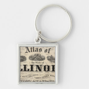 Titel Seite Atlas des Staat Illinois Schlüsselanhänger