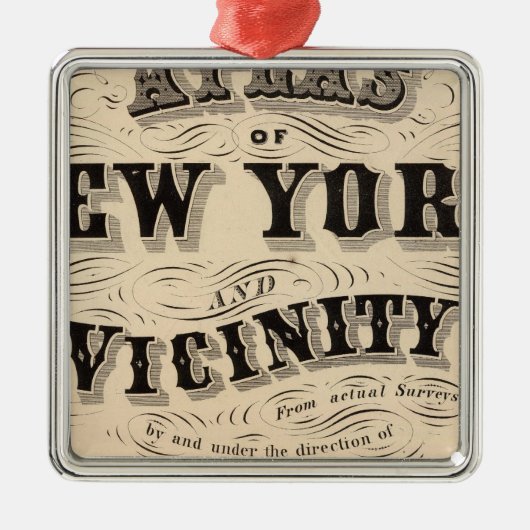 Titel Seite Atlas New York, Umgebung Ornament Aus Metall (Vorne)