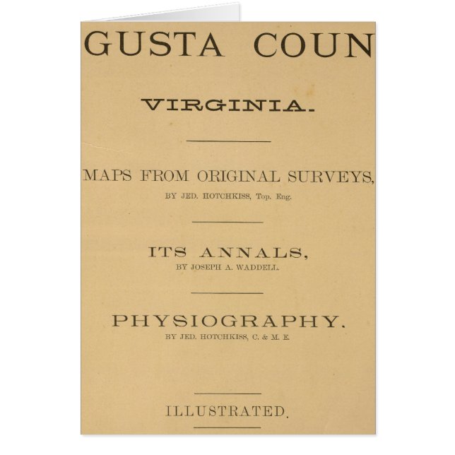 Titel Seite Augusta Landkreis, Virginia (Vorne)