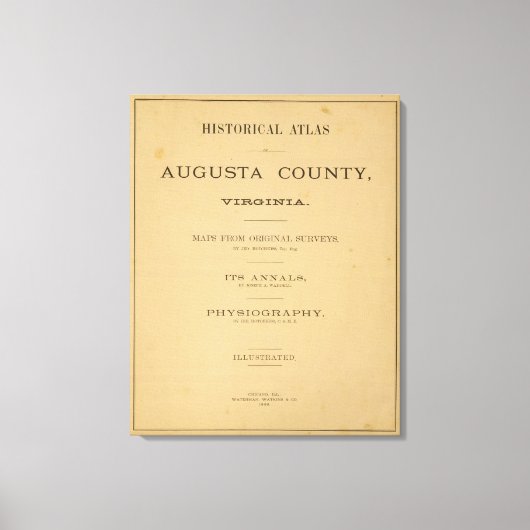Titel Seite Augusta Landkreis, Virginia Leinwanddruck (Vorderseite)
