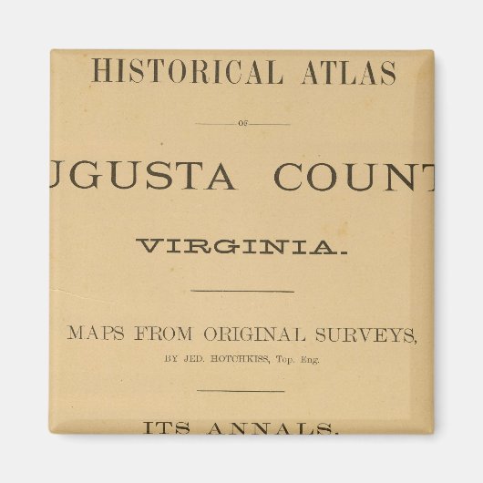 Titel Seite Augusta Landkreis, Virginia Magnet (Vorne)