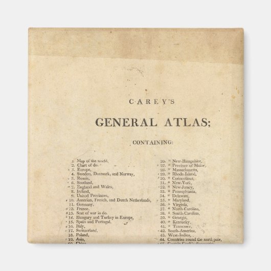 Titel Seite Carey's General Atlas Magnet (Vorne)
