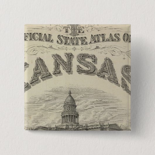Titel Seite Kansas Offiziell Staat Atlas Button (Vorderseite)