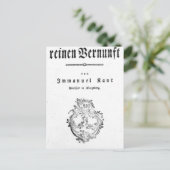 Titel Seite "Kritik der reinen Postkarte (Stehend Vorderseite)
