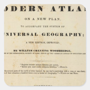 Titel Seite Moderne Atlas Quadratischer Aufkleber