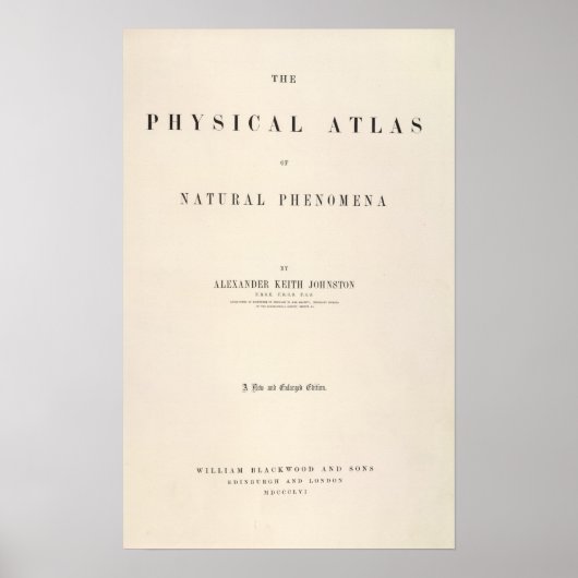 Titel Seite Physikalische Atlas natürlicher Phänom Poster (Vorne)