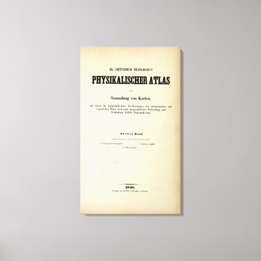 Titel Seite Physischer Atlas v 2 Leinwanddruck (Vorderseite)