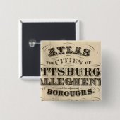 Titel Seite Pittsburgh, Allegheny atlas Button (Vorne & Hinten)