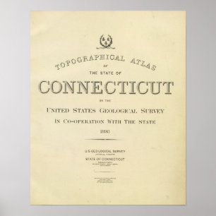Titel Seite Topo atlas Connecticut Poster