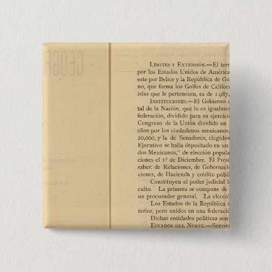Titel Seite von 1874 Mexiko-Atlas Button (Vorderseite)