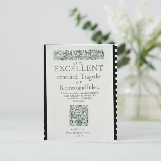 Titel Seite von "Romeo und Julia" Postkarte (Stehend Vorderseite)