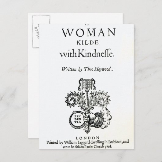 Titel Seite zu "Eine Frau, die mit Freundlichkeit Postkarte (Vorne/Hinten)