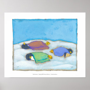 Titel: Snoozing - bezaubernde, napping Pinguinkuns Poster