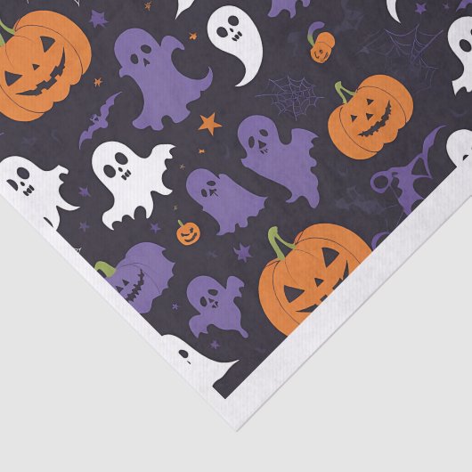 Titel: Spooky Ghosts, Pumpkins & Skulls Halloween Seidenpapier (Ausschnitt)