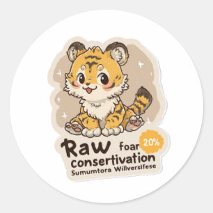 Titel: Sumatra-Tiger Rawr Naturschutz-Aufkleber - Runder Aufkleber