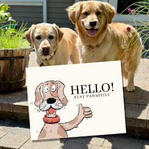 Titel Süße Cartoon-Hund Daumen Hoch-Typografie Feiertagspostkarte