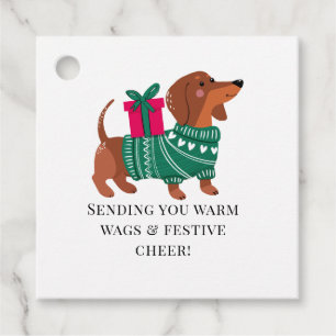 Titel Süße Weihnachts-Dachshund-Geschenkanhänger " Geschenkanhänger