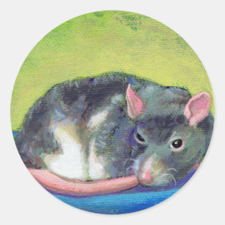Titel: The Guardian - Beautiful smart pet rat Runder Aufkleber
