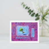 Titel: Tiny Art #597 - Baum. Flyer. KUNST Postkarte (Stehend Vorderseite)