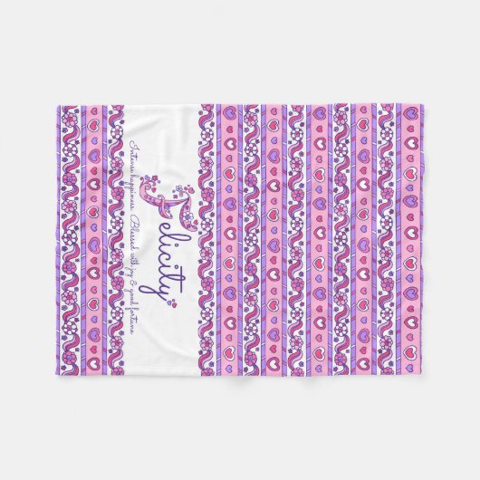 Titel und Blume Buchstaben F Felicity Fleecedecke (Vorderseite (Horizontal))