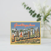 Titel Vintag "Grüße aus Florida" Postkarte (Stehend Vorderseite)